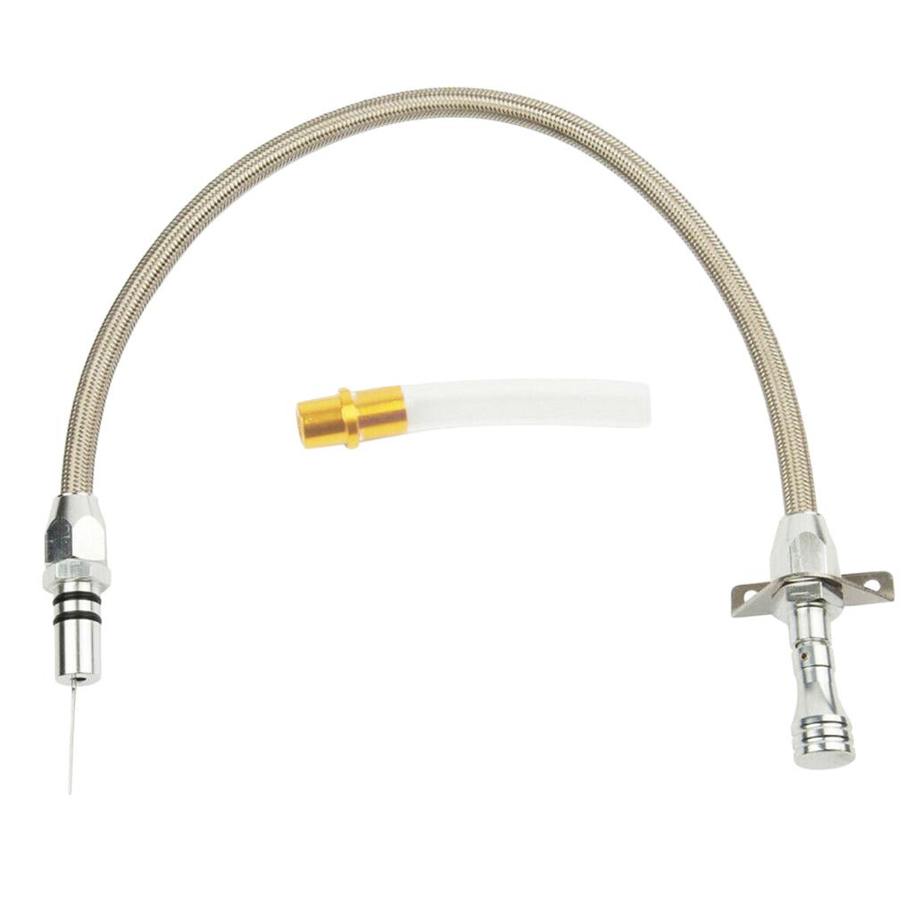Flexible Transmission Dipstick for Chevy GM TH350 w/ Clear Tube Silver