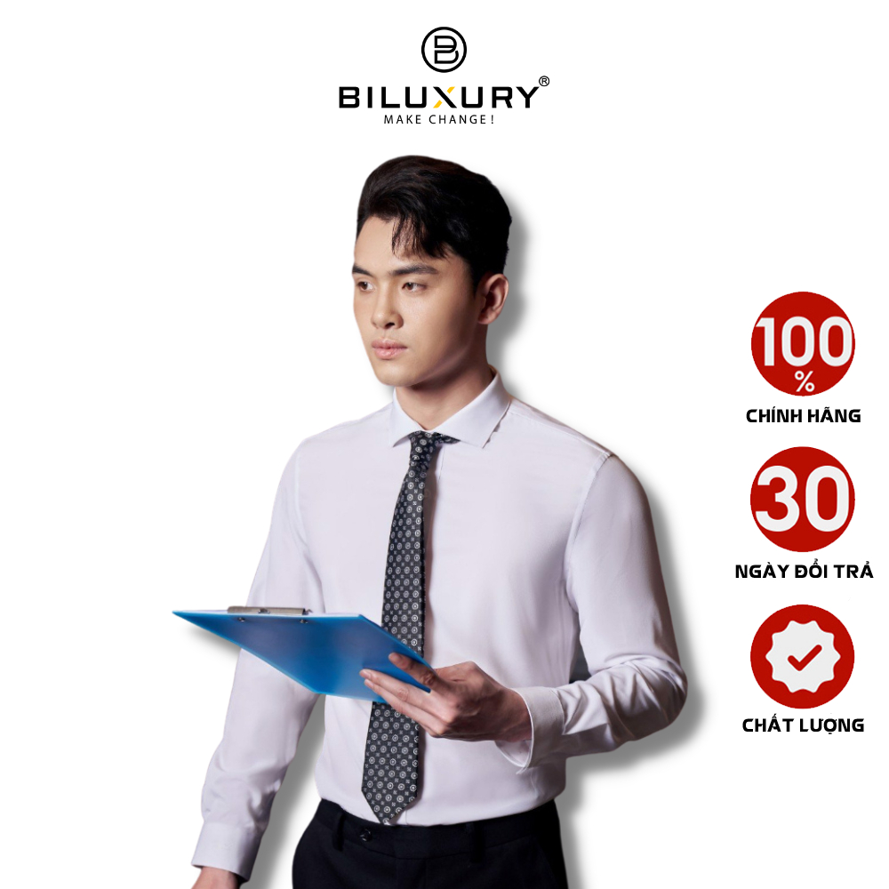 Áo Sơ Mi Dài Tay 5SMDB004TRK Biluxury Sợi Nano, Chống Nhăn, Mềm Mại, Thấm Hút Nhanh