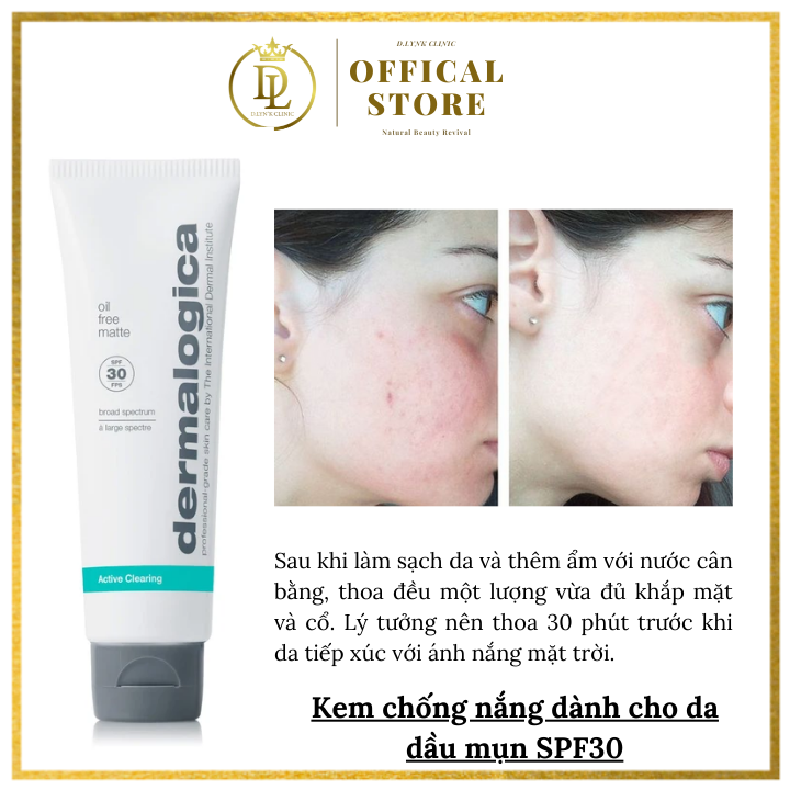 Kem chống nắng quang phổ rộng dành cho da dầu mụn Oil Free Matte SFP30