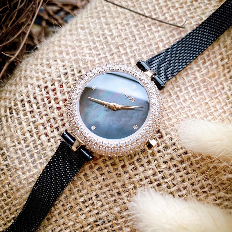 Đồng Hồ Nữ JS-041 Kính Sapphire Julius Star Hàn Quốc Dây Thép