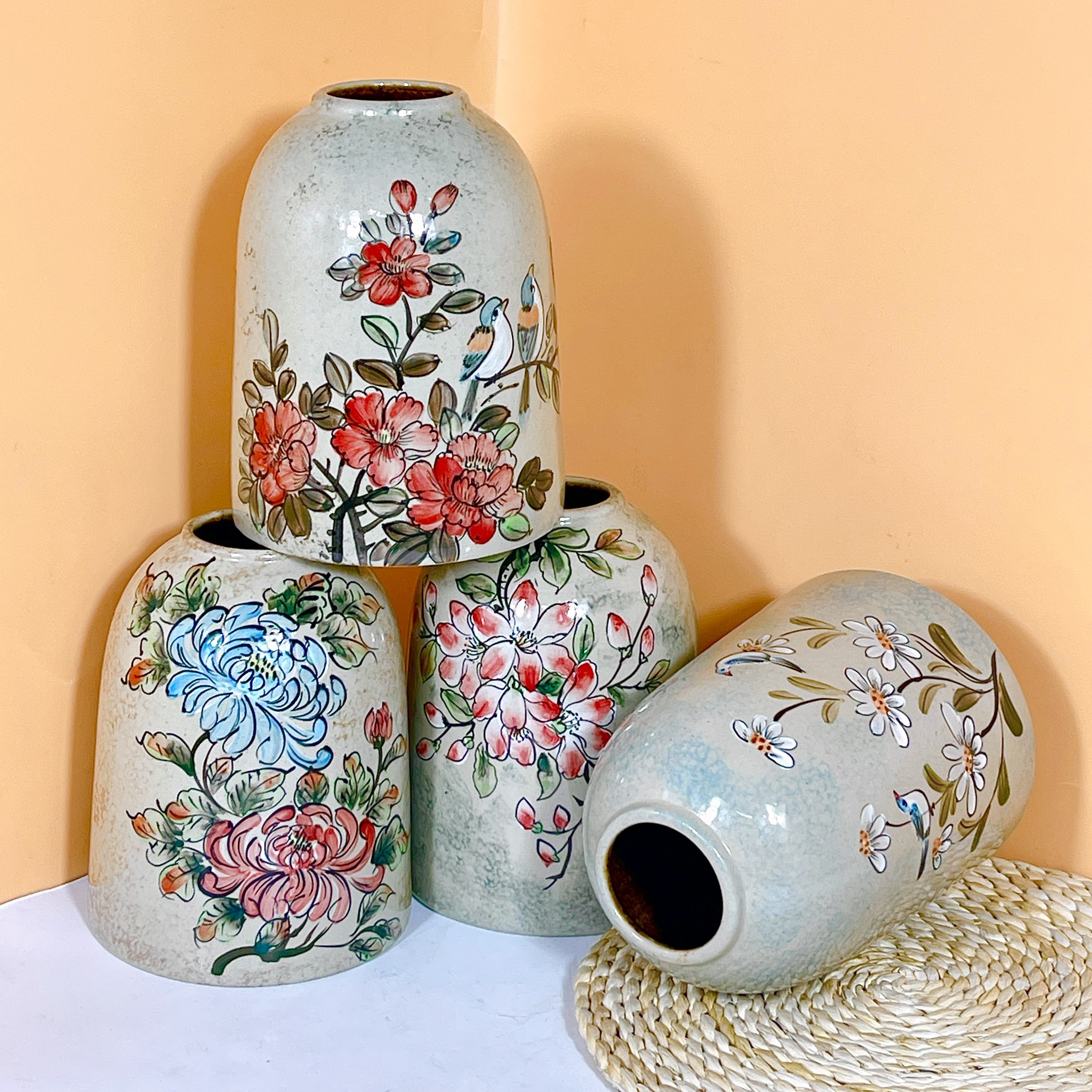 Bình Gốm Cắm Hoa Dáng Chuông Thương Hiệu Gosu Để Bàn Cao Cấp, Sang Trọng