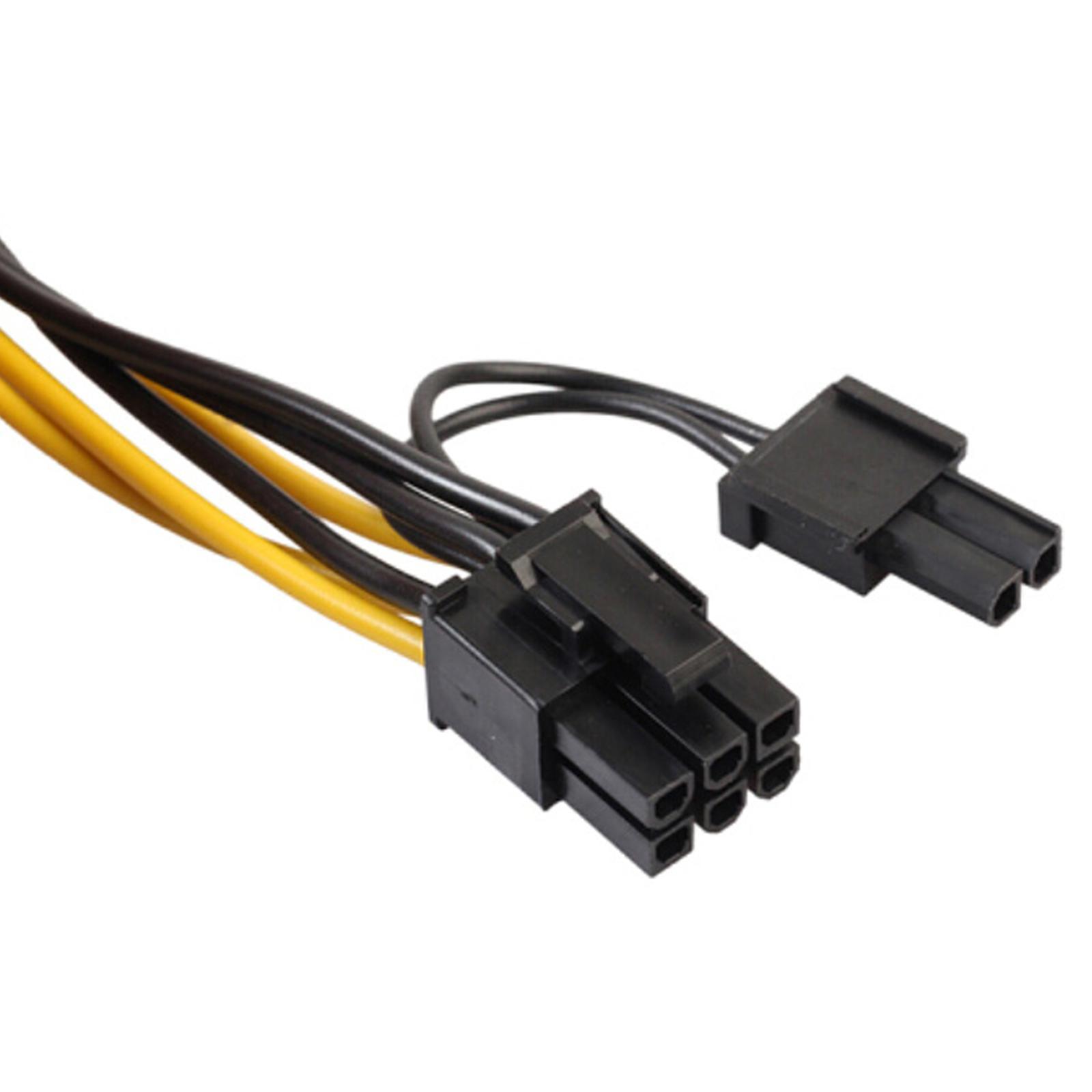 10Pieces 22cm 6Pin 8Pin Pci-E Power Cable, 6-Pin to Dual 8-Pin Yellow Plastic Riser Power Cable ,PCI Express Cable for Video Card GPU Graphics Card PC