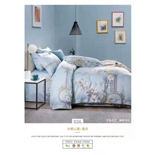 Drap tencel cao cấp chính hãng bộ chăn ga 5 món ÔM DÂY KHOÁ nệm 5-27p