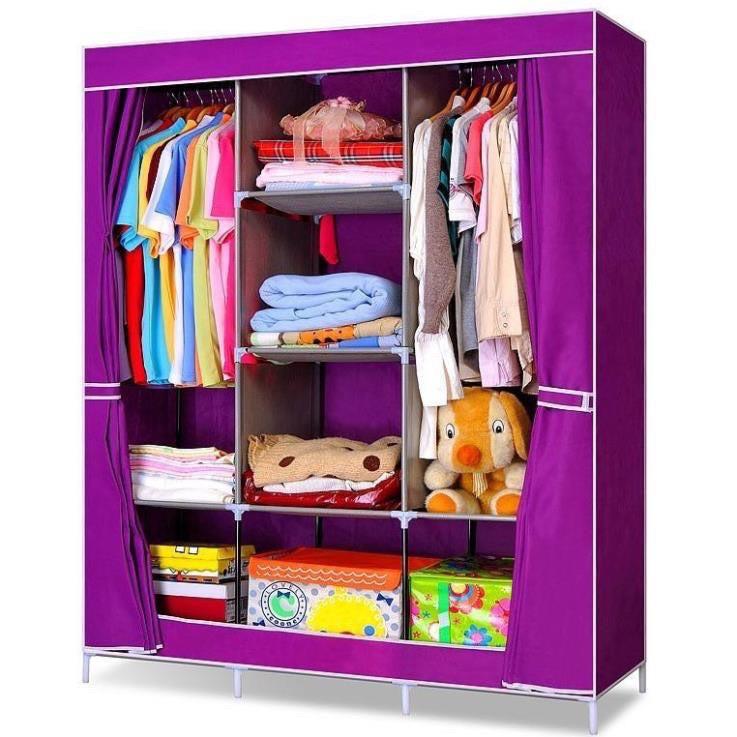 Combo Tủ Vải 3 Buồng 8 Ngăn Cao Cấp và Áo Tủ
