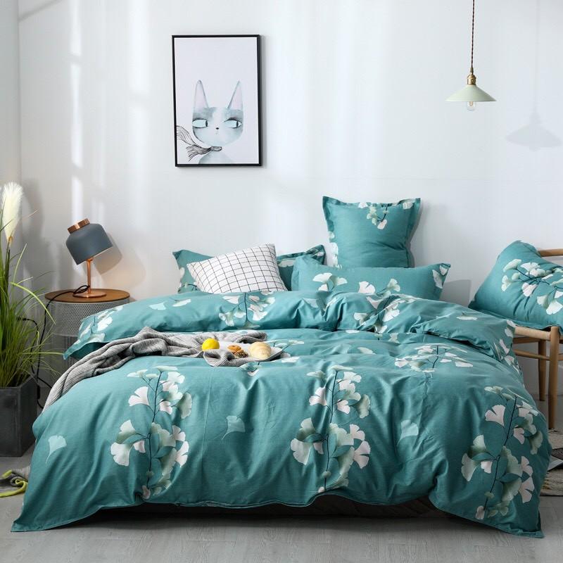 CHĂN GA GỐI POLY COTTON HOA DÂY XANH PP