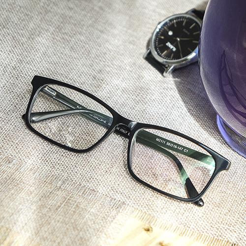 Gọng Kính Cận Nhựa Nam M2111 Đen Bóng Vuông Vừa