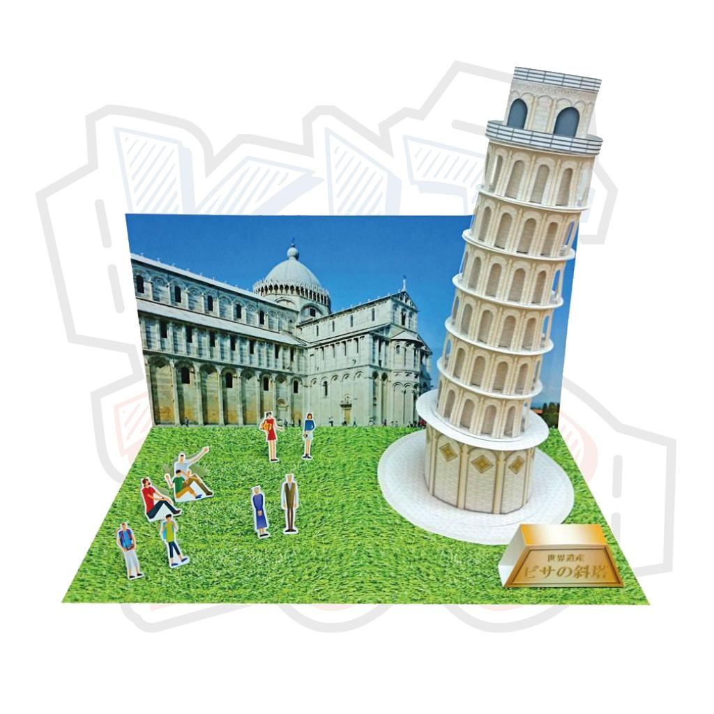 Mô hình giấy kiến trúc tháp nghiêng Ý Leaning Tower of Pisa Diorama