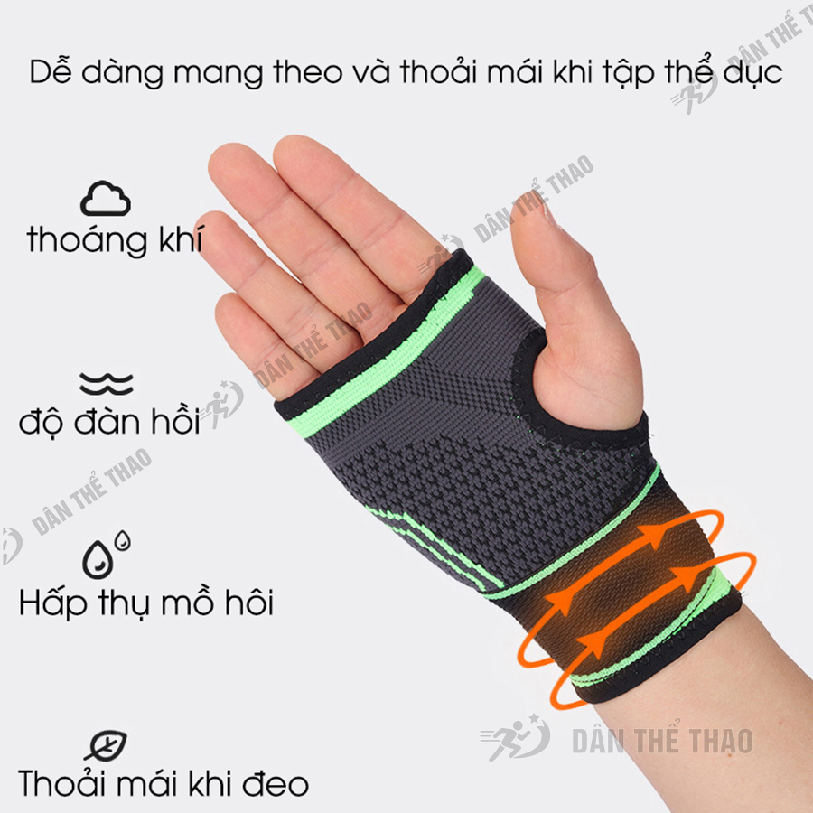 Găng tay thể thao có quấn cổ tay thoải mái thoáng khí bảo vệ lòng bàn tay, hỗ trợ khớp cổ tay cho tập gym, bóng chuyền, cầu lông