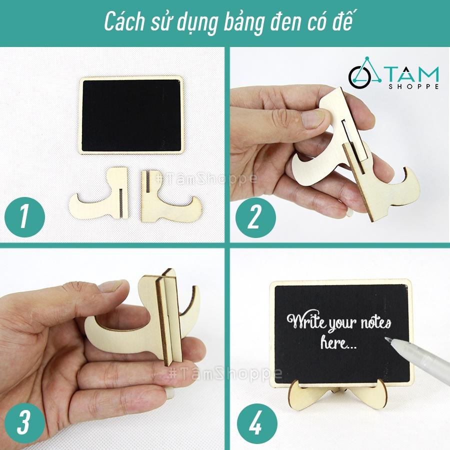 Bảng đen viết phấn gỗ mini để bàn chân thấp BDMN-02