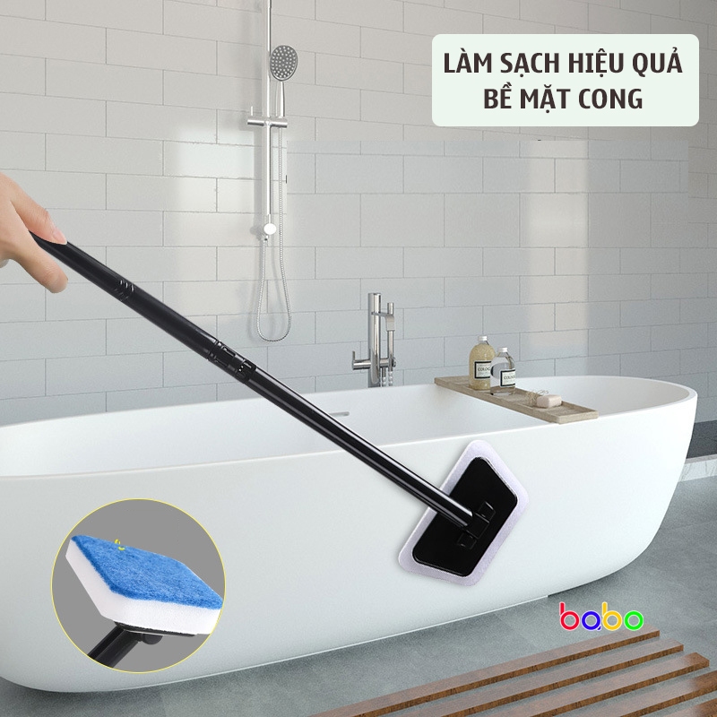 Cây lau kính cán dài lắp ghép chổi làm sạch đồ gia dụng rửa màn hình đa năng thông minh babo TA01