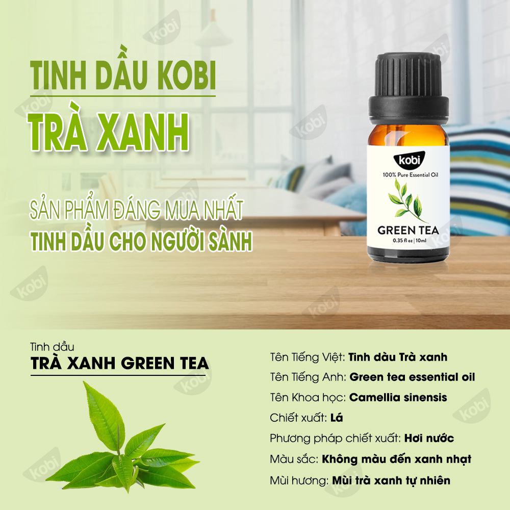 Tinh dầu Trà Xanh Kobi Green Tea Giúp Chăm Sóc Da, Thanh Lọc Không Khí Hiệu Quả 