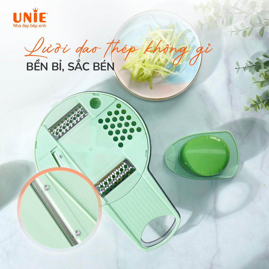 Bộ dụng cụ cắt thái rau củ đa năng Unie USM10,Cắt, thái, bào rau củ tiện lợi,Lưỡi dao thép cao cấp,dễ dàng vệ sinh - hàng chính hãng 