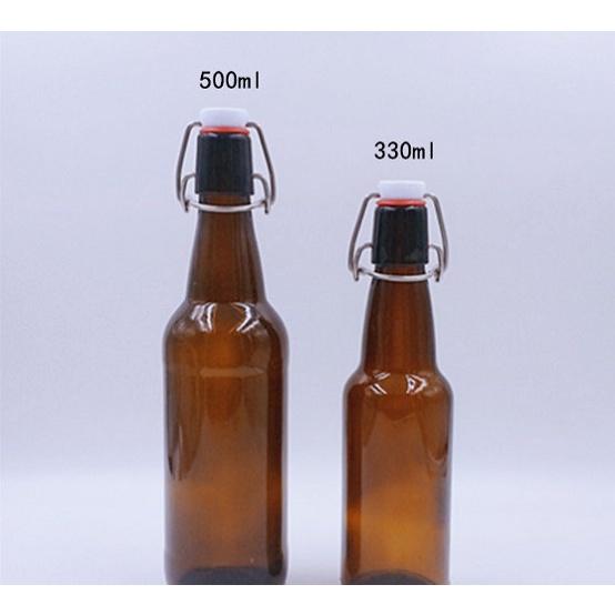 Chai thuỷ tinh nắp gài nâu đen lên men F2 Kombucha, Kefir, bia, chống tia cực tím, ánh sáng