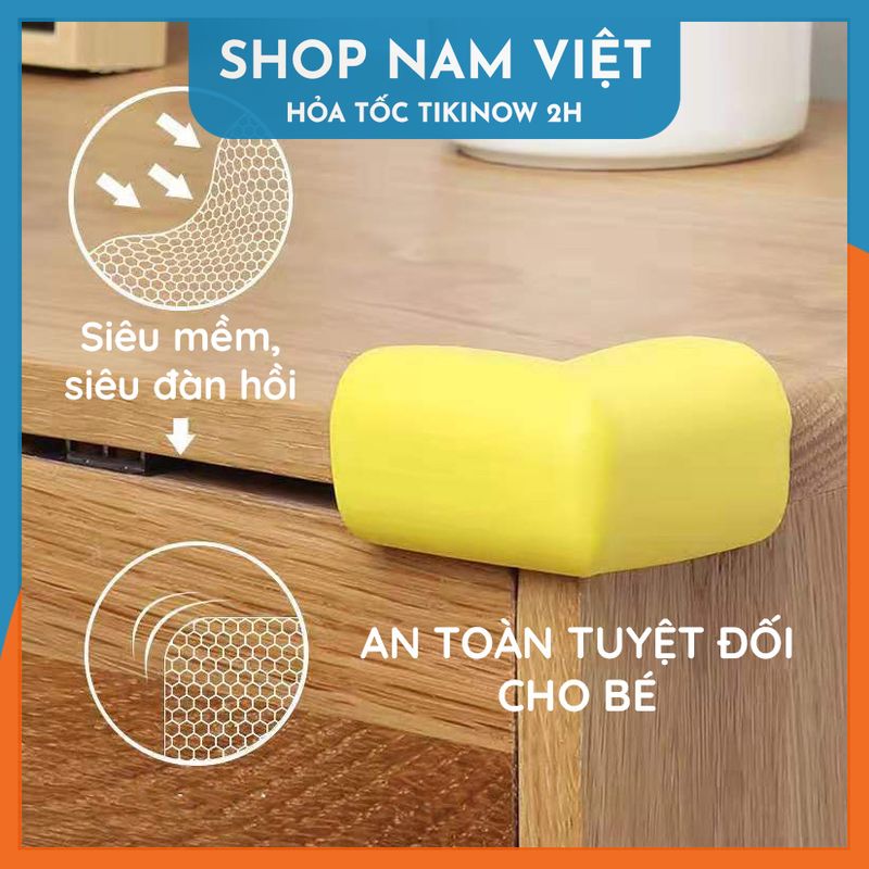 Set 4 Miếng Xốp Bọc Cạnh Bàn, Bịt Góc Tủ Bảo Vệ An Toàn Cho Bé