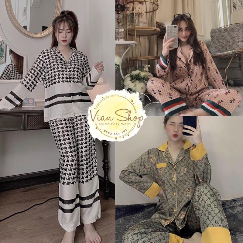 Bộ pijama,Bộ đồ mặc nhà dài tay quần dài lụa satin mềm mịn, thoáng mát đa dạng mẫu mã màu sắc