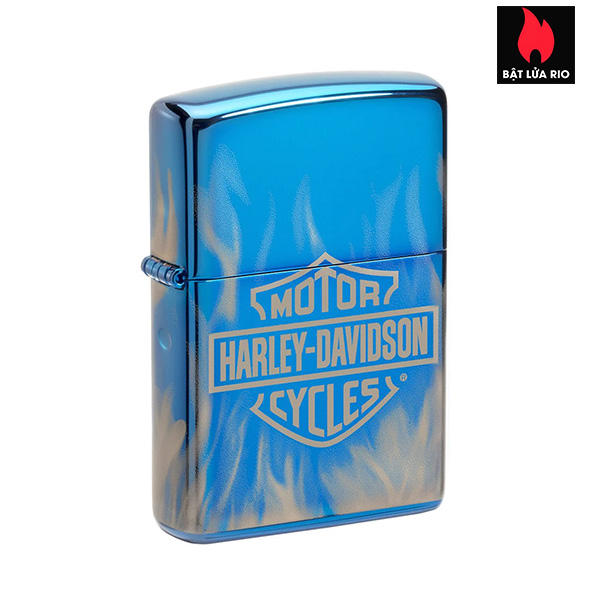 Bật Lửa Zippo 49469 – Zippo Harley-Davidson 360° Flames High Polish Blue