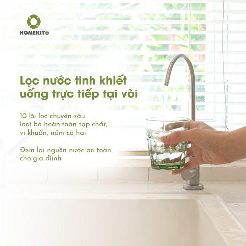 Máy lọc nước tinh khiết RO 10 lõi để lắp âm HOMEKIT WP-155 bổ sung khoáng - lắp đặt tận nhà, bảo hành 12 tháng - Hàng chính hãng