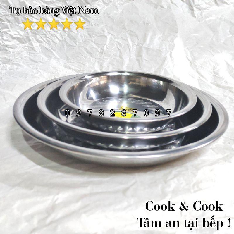 Khay tròn inox, mâm tròn inox đủ size 20, 22, 24, 26, 28, 30 cm đựng hoa quả, thực phẩm...