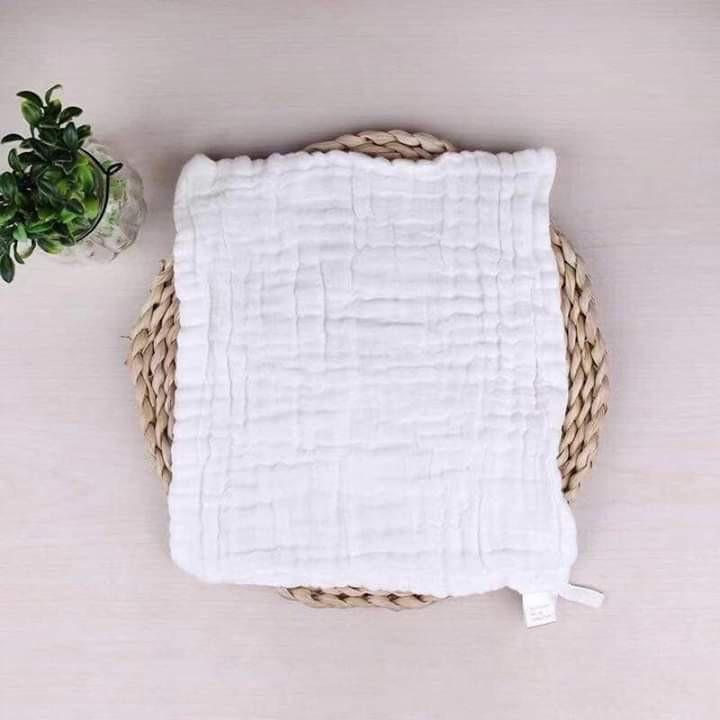 Khăn sữa, khăn mặt xô nhăn 6 lớp màu chăm sóc con cưng. Set 5 cái