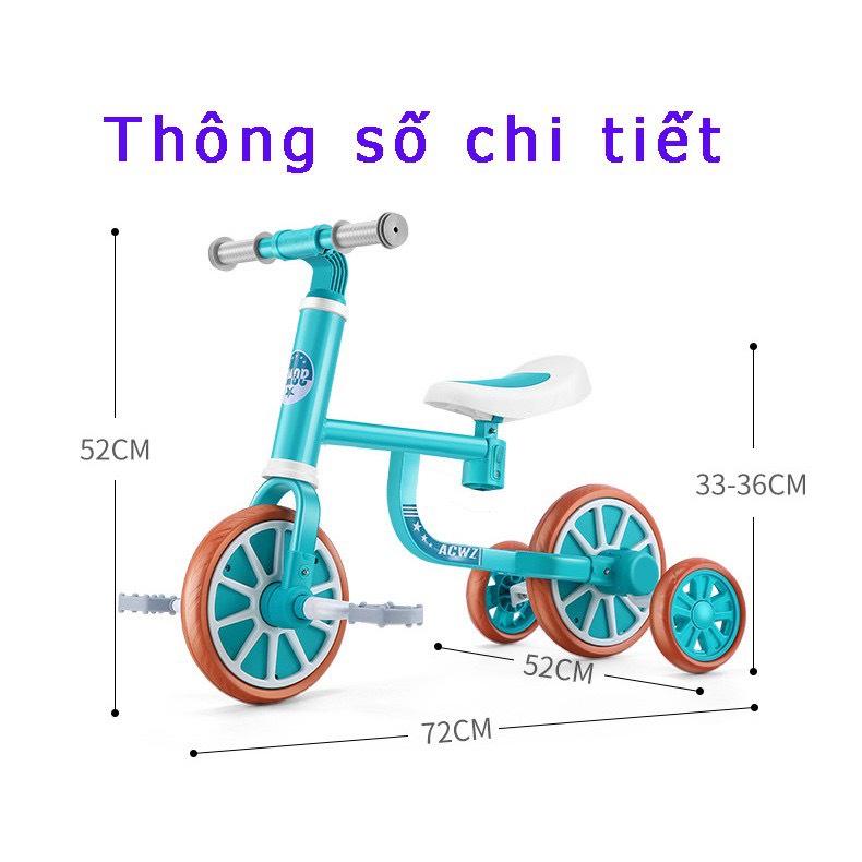 Xe chòi chân cho bé có bàn đạp, xe đạp 3 bánh chòi chân thăng bằng đa năng 3 in 1 cho bé từ 1 - 5 tuổi