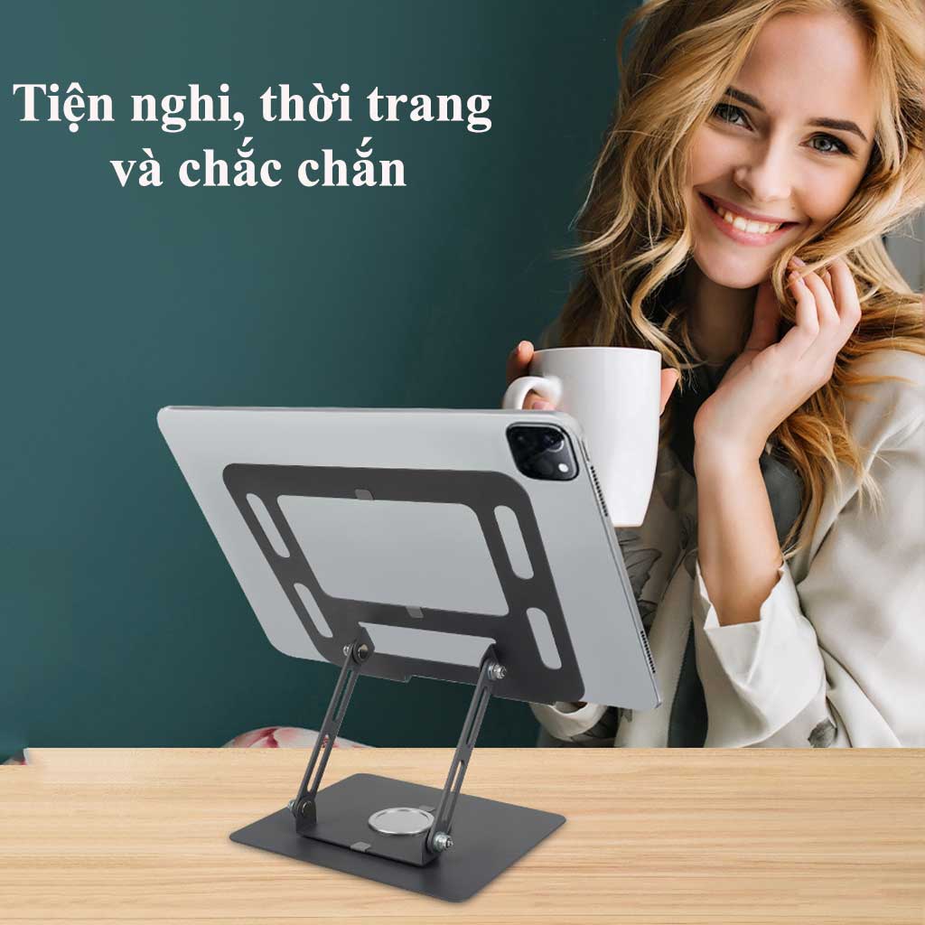 Giá đỡ,Đế tản nhiệt máy tính,laptop,ipad bằng hợp kim nhôm HXSJ K95 điều chỉnh 5 cấp độ cho máy 10-15,6 inch có thể gập - Hàng chính hãng