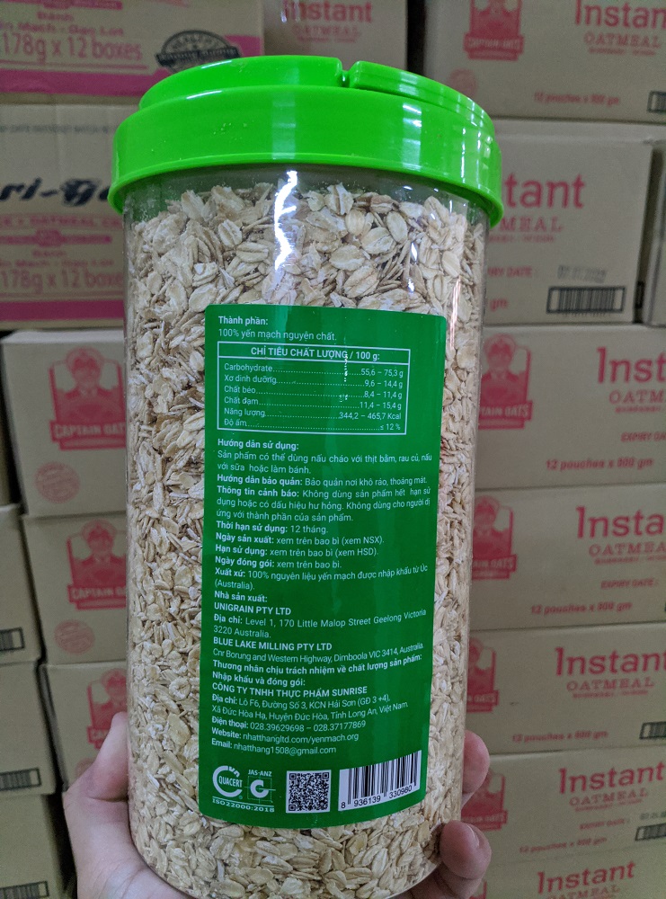 Yến mạch úc nguyên hạt Oatmeal Pure hũ 1kg