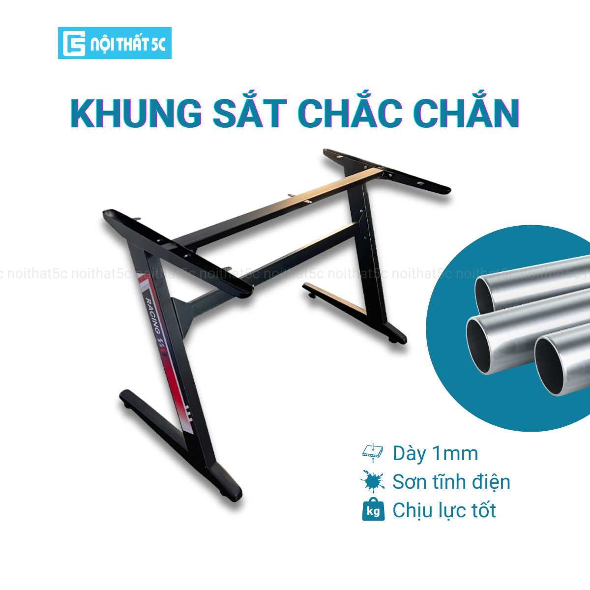 Bàn Gaming Racing kèm phụ kiện giá treo tai nghe+giá để cốc xoay 360 độ, Bàn làm việc thông minh tích hợp 2 lỗ luồn dây điện