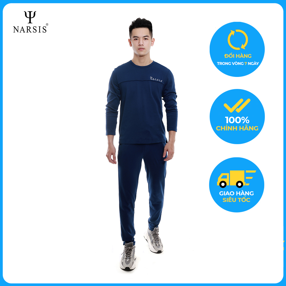 Bộ nam thu đông cao cấp Narsis E9004 màu xanh  trẻ trung năng động, chất liệu  cao cấp cực mềm mại thông thoáng