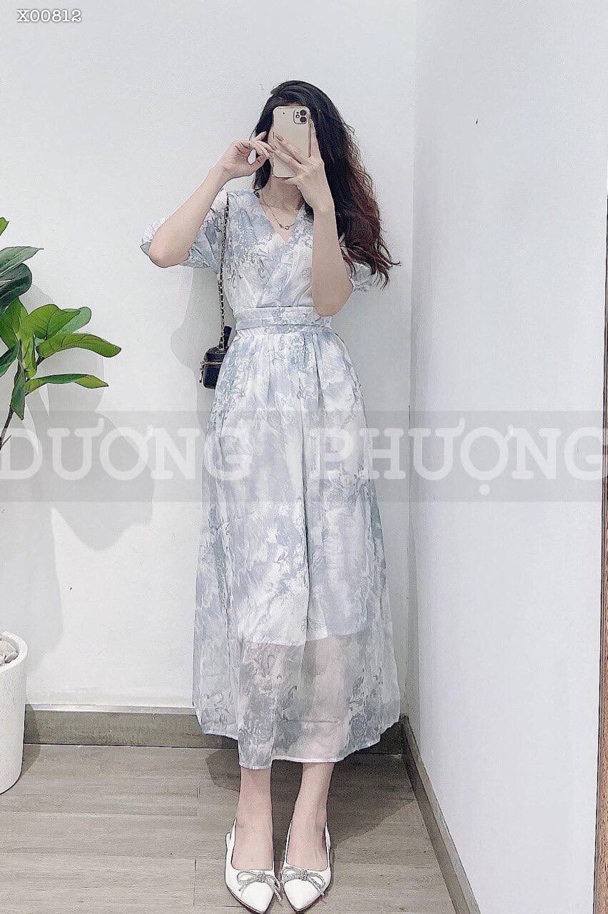 ĐẦM DÀI SUÔNG TRƠN HOA FLORAL CỔ V TAY NGẮN BỒNG LƯNG THUN MAXI MIDI DẠO PHỐ ĐI BIỂN DỰ TIỆC ĐI LÀM