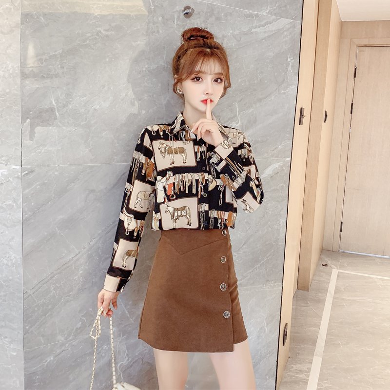 Áo sơ mi nữ, áo sơ mi dài tay họa tiết độc đáo AH78