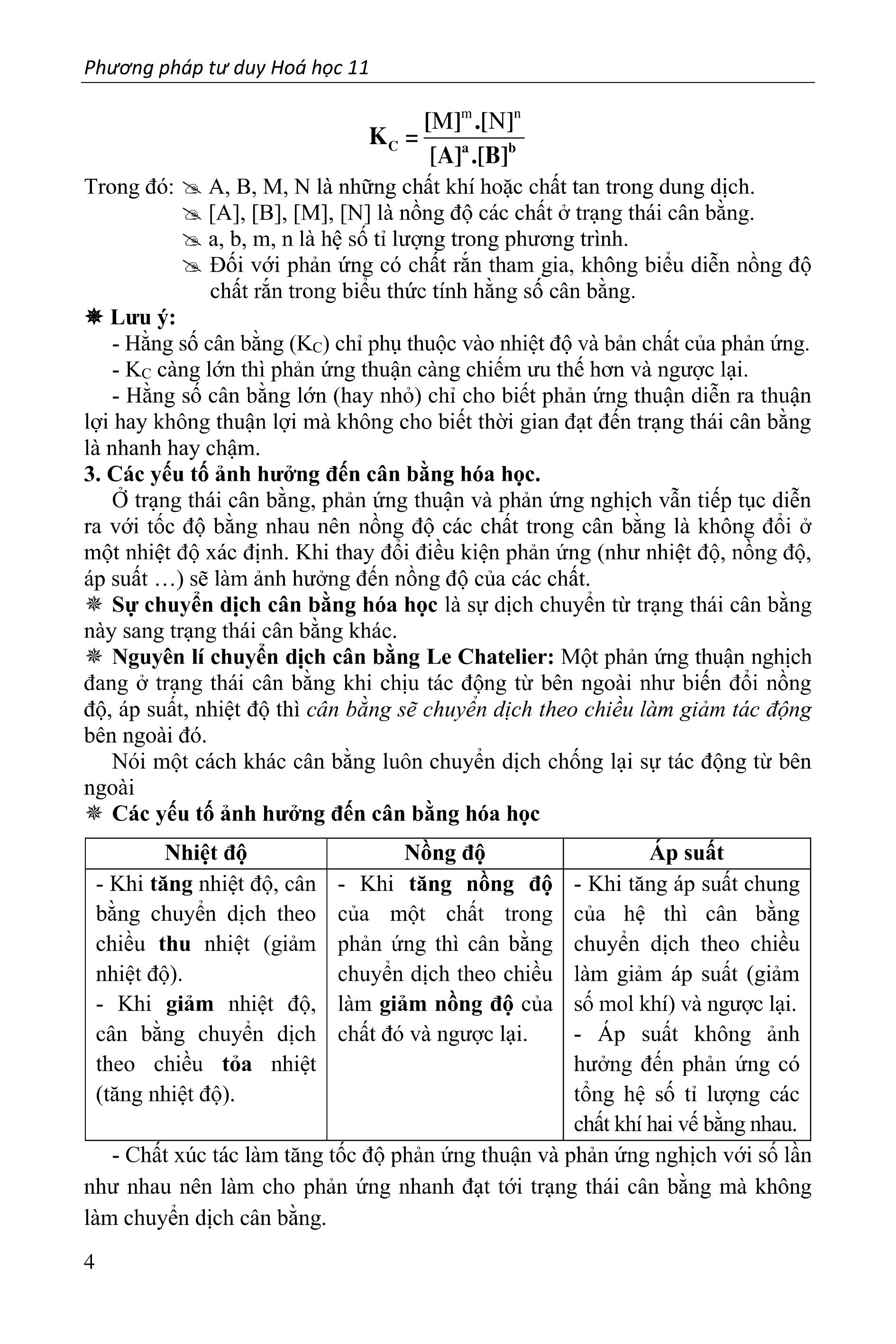 Phương Pháp Tư Duy Hóa Học 11 (Biên Soạn Theo Chương Trình mới)