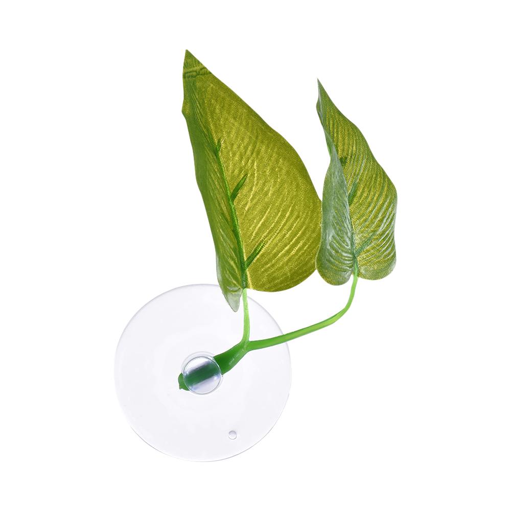 Lá cây nhân tạo bằng nhựa có giác hút trang trí hồ cá, làm chỗ nghỉ ngơi cho cá