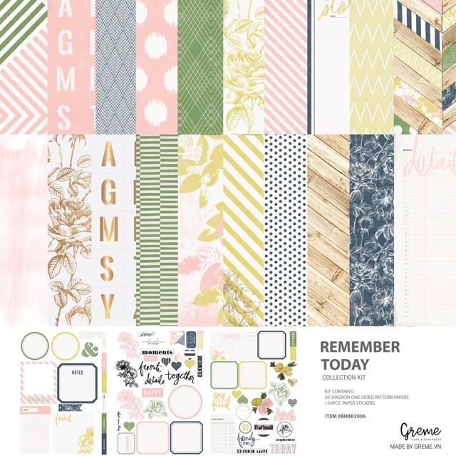 Bộ giấy làm scrapbook tông pastel nhẹ nhàng