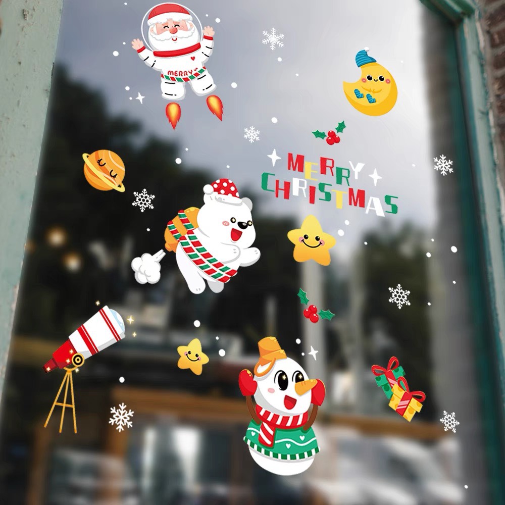 Decal Dán Kính Trang Trí Noel Hít Tĩnh Điện ( ko cần keo ) AMJ053