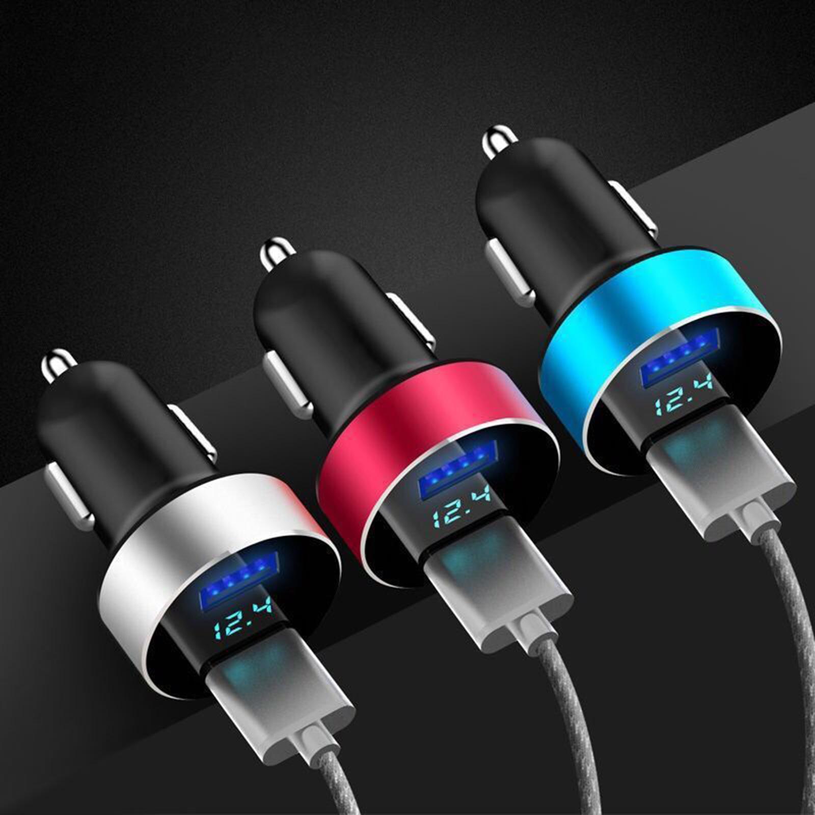 2X Dual USB Car Charger Waterproof  Socket Charger for Smartphone LED