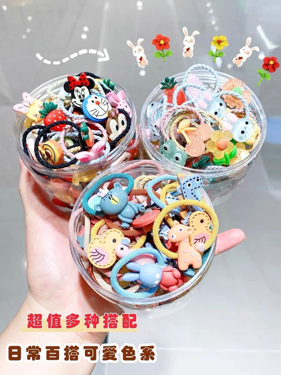 Hộp 30 dây buộc tóc siêu xinh cho bé