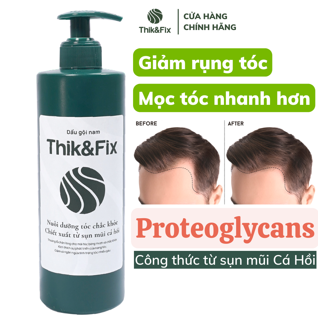 Dầu gội kích thích mọc tóc thảo dược Thik&amp;Fix dành cho Nam - Giúp sạch gàu, loại bỏ bã nhờn, dưỡng tóc chắc khoẻ