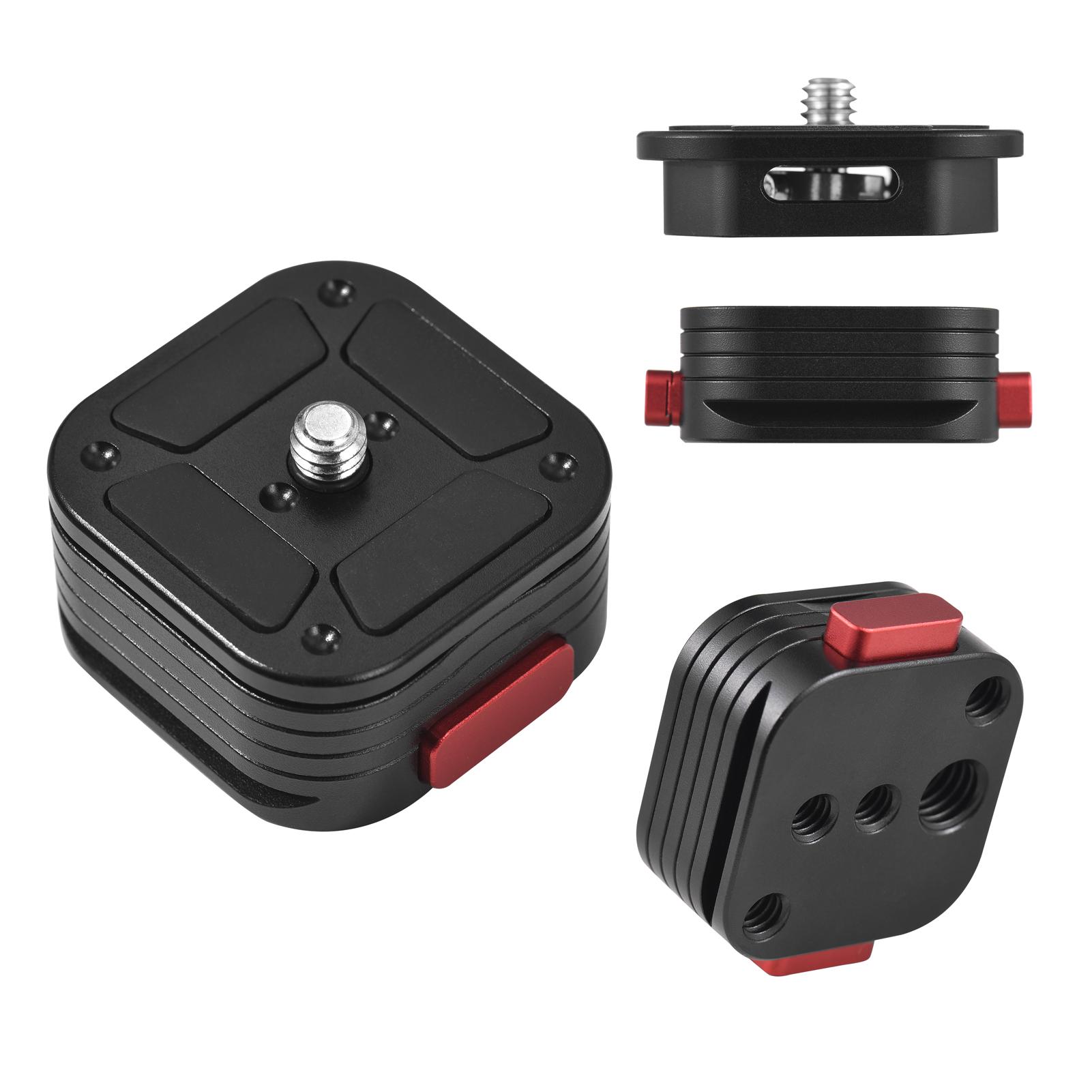 Quick Release Plate Tripod QR Plate Camera Mount Adapter Quick Setup Aluminum Alloy with 1/4 Inch Screw for DSLR Mirrorless Camera Tripod Gimbal Stabilizer