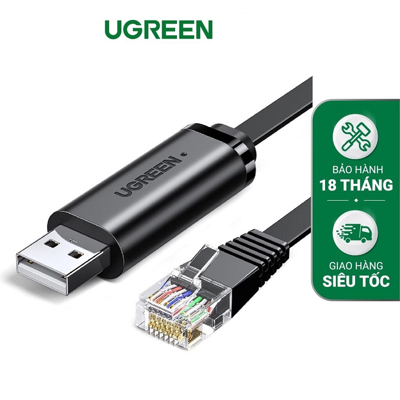 Cáp lập trình Console USB sang RJ45 FTDI dài 3M cho server, switch, hub Cisco Ugreen 60813  hàng chính hãng