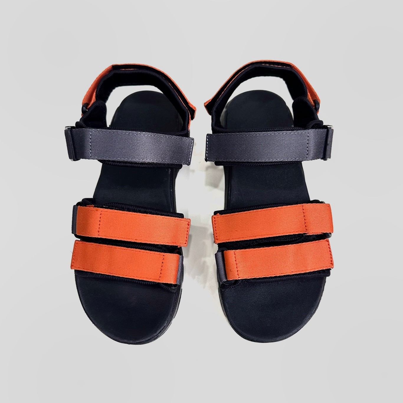 Giày Sandal Nam Nữ Unisex The BiLy Quai Ngang Dây Dù Đế IP Siêu Êm Nhẹ Màu Xám Cam-BL05