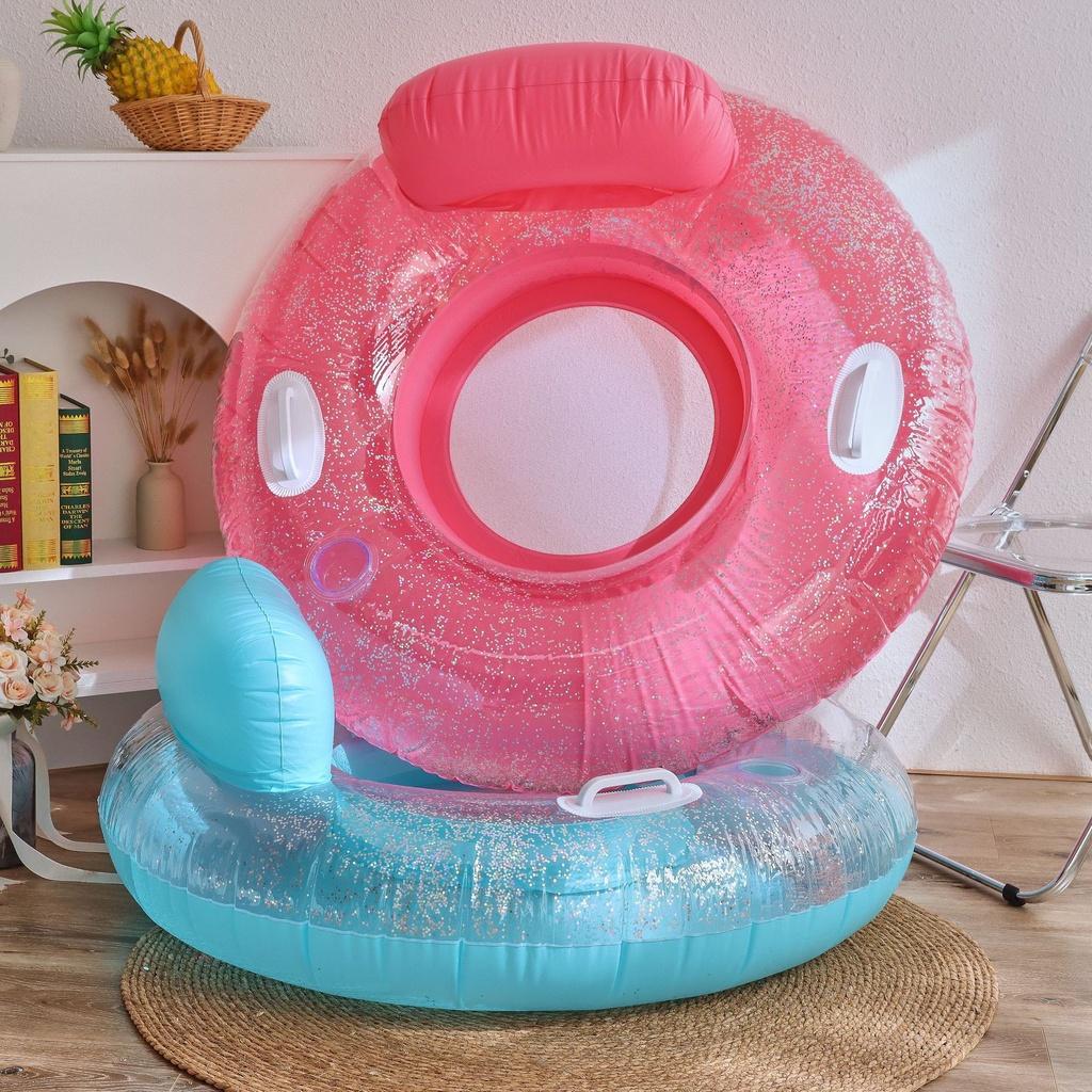Phao Bơm Hơi Nổi Trên Mặt Nước Trong Mờ Có Tay Cầm Và Giá Đỡ Cho Người Lớn