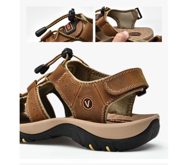 Giày Sandal Nam Da Bò Cao Cấp word candy chuẩn chất lượng