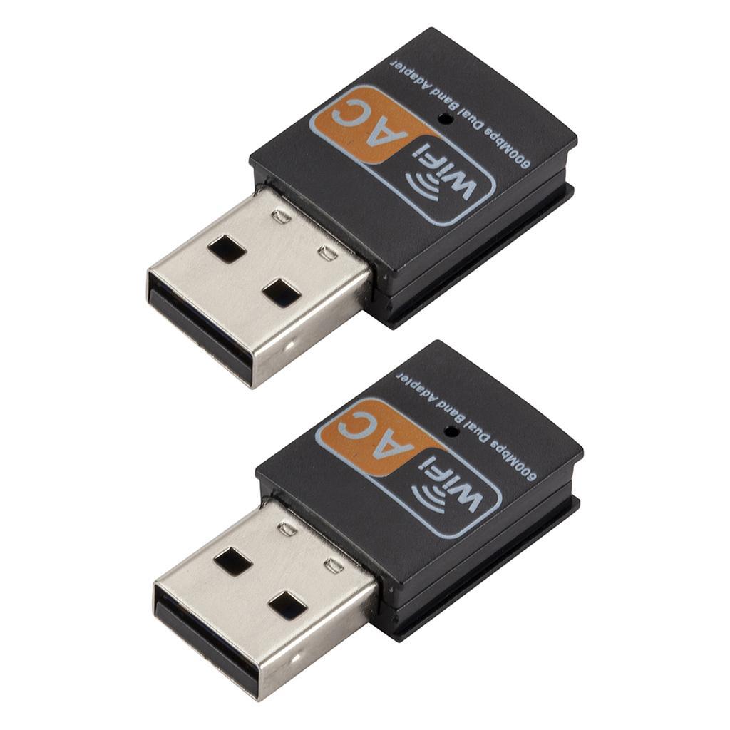 2x 5G USB Dual-band Wireless Adapter 600Mbps Network Signal Wifi Receiver