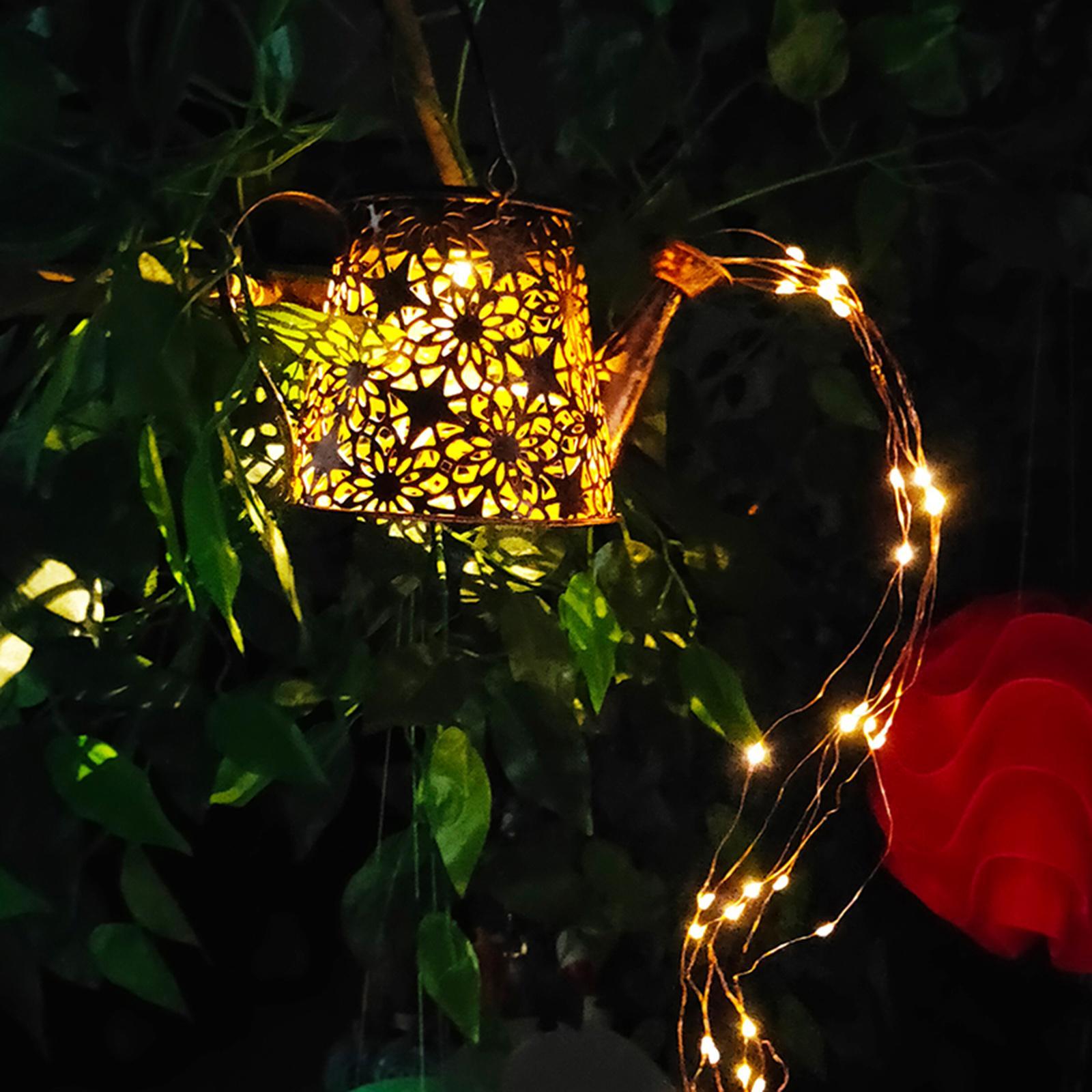 LED Watering Can Solar Power  Lamp Waterproof Decor Outdoor