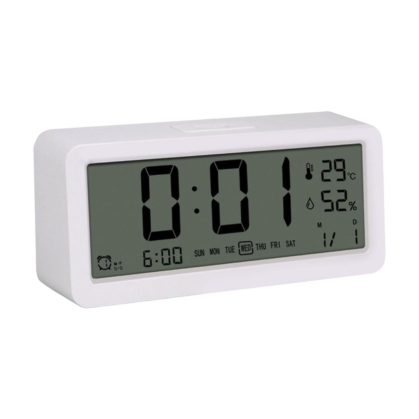 Digital Alarm Clock Temperature Humidity Display for Kids Tabletop Bedroom