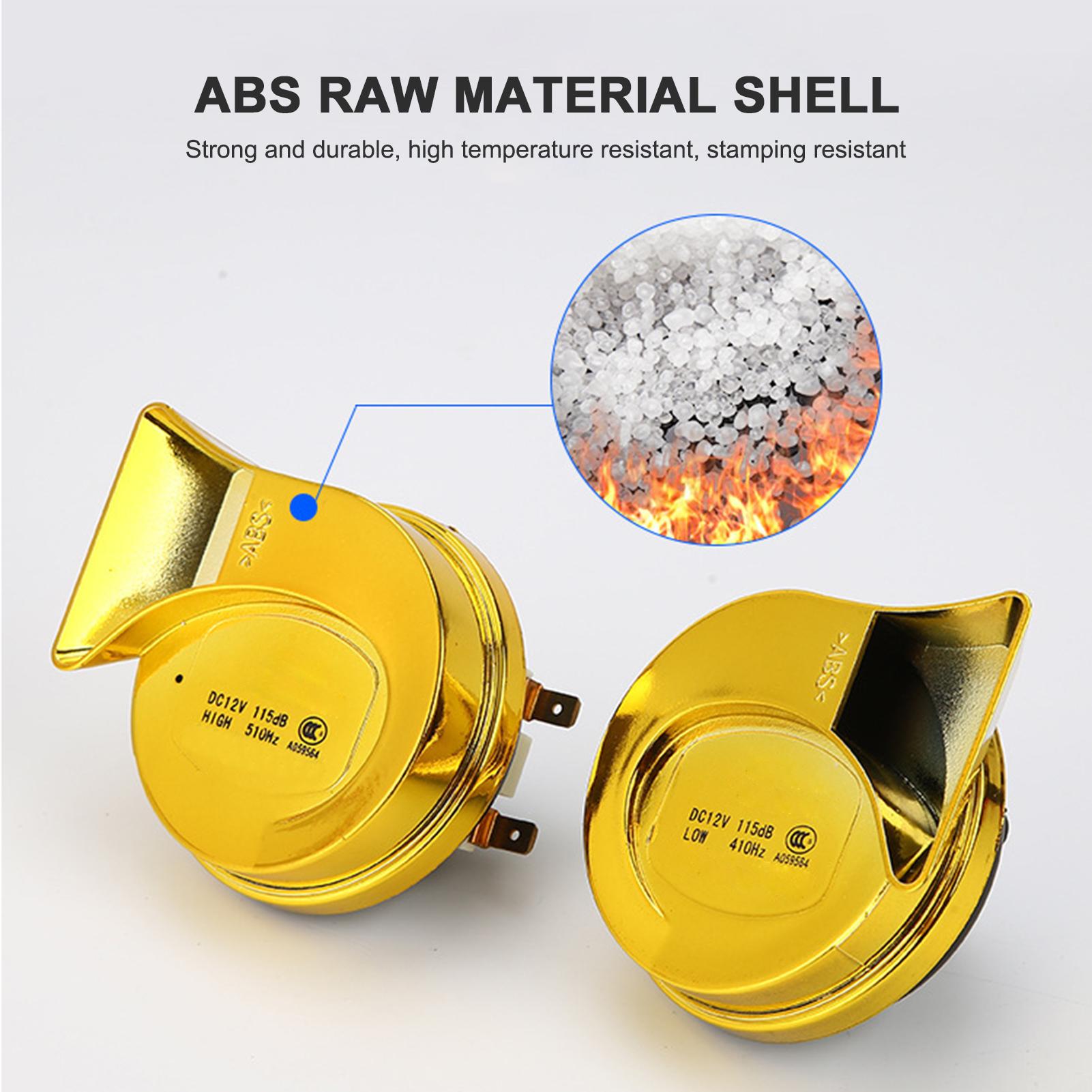 2Pcs Car Truck High Low Tone Sound Horn, 12V Waterproof Car Electric Snail Horn