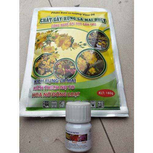 Combo dành cho hoa mai ĐHCT ( 1 gói rụng lá 180g + 1 chai chống rụng cánh hoa 20ml)