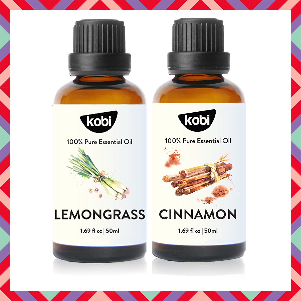 Combo Tinh Dầu Sả Chanh Kobi + Tinh Dầu Vỏ Quế Kobi - Tinh Dầu Thiên Nhiên Nguyên Chất, Giúp Giảm Stress, Xua Đuổi Côn Trùng Và Khử Mùi Hiệu Quả, Thích Hợp Dùng Với Đèn Xông Và Máy Khuếch Tán