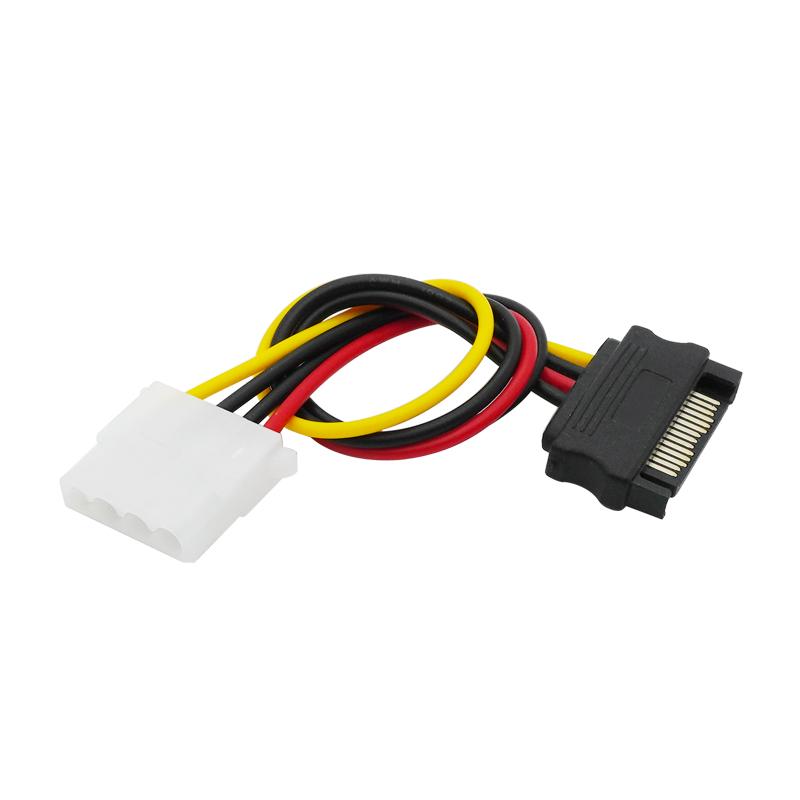 PC Computer 4Pin IDE Molex Female to 15Pin SATA Male F/M Adapter Power Cable Cord 20cm 18AWG