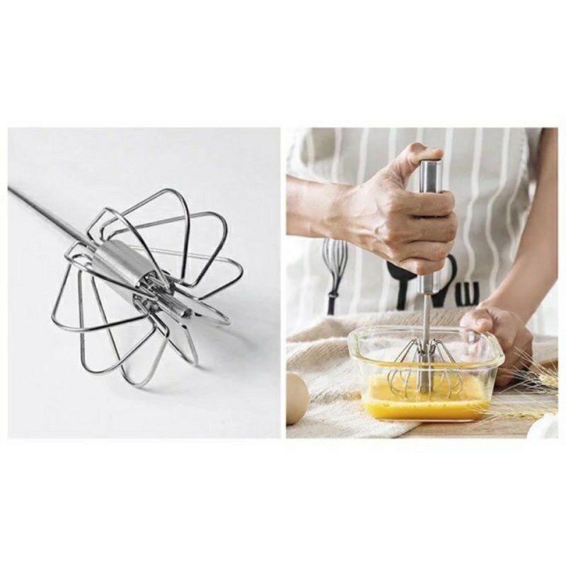 Cây Đánh Trứng Inox Cao Cấp Có Lò Xo Tự Xoay, Hàng Loại 1, Tiện Ích Khi Làm Bánh, Đánh Cafe Nhỏ Gọn Đa Năng